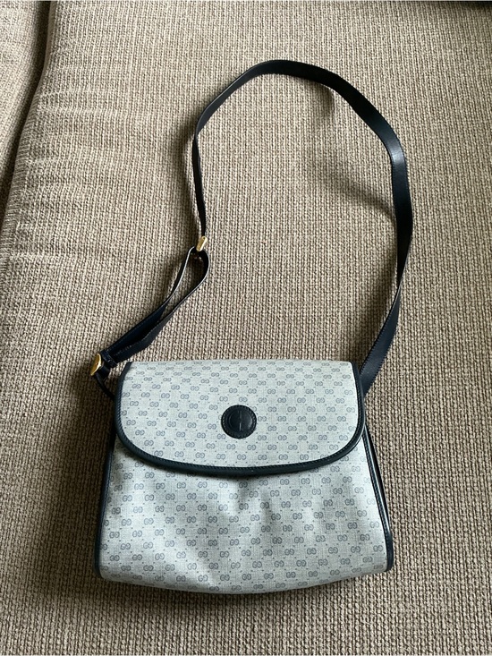Gucci Handbags - GUCCI Classic Monogram Crossbody Bag in Light Gray and Black